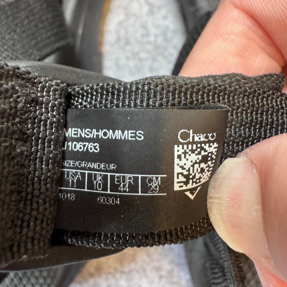 Chaco Z/Cloud Men’s 11 Black Adjustable Strap Hiking Sport Sandals J106763 - Picture 8 of 11